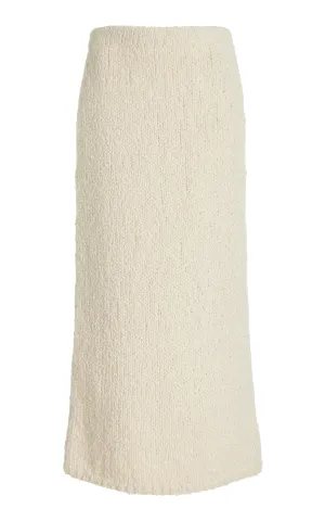 Milne Knit Maxi Skirt in Ivory Cashmere Boucle