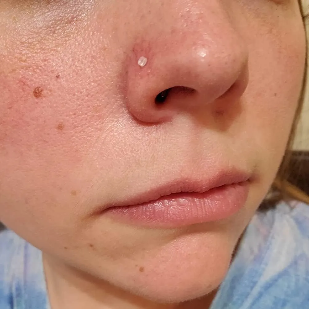 MODRSA Clear Nose Rings & Studs - Plastic Nose Piercing Retainers - 16g, 18g, 20g - Clear Cartilage Earrings & Lip Piercing Retainer