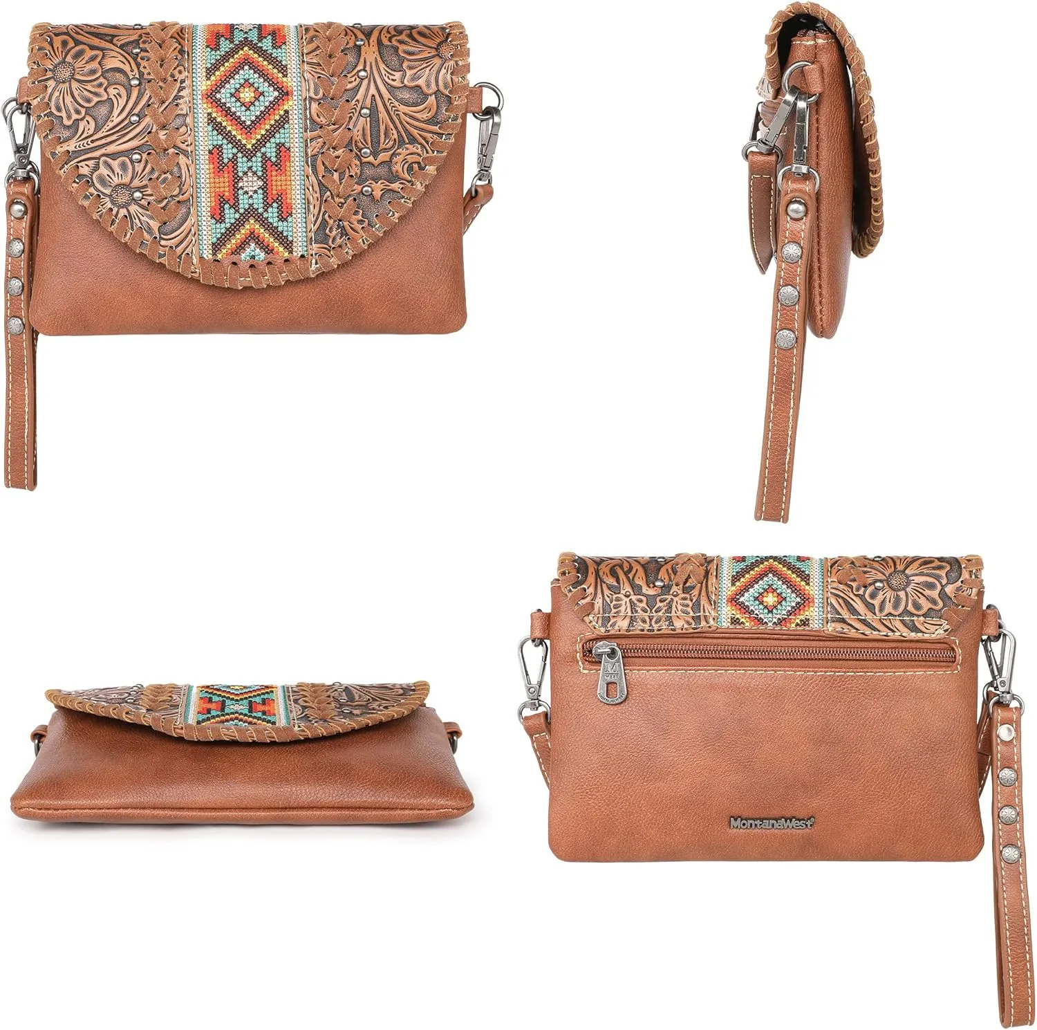 Montana West Crossbody Bags for Women Western Clutch Purses Cross Body Bag with Removable Strap