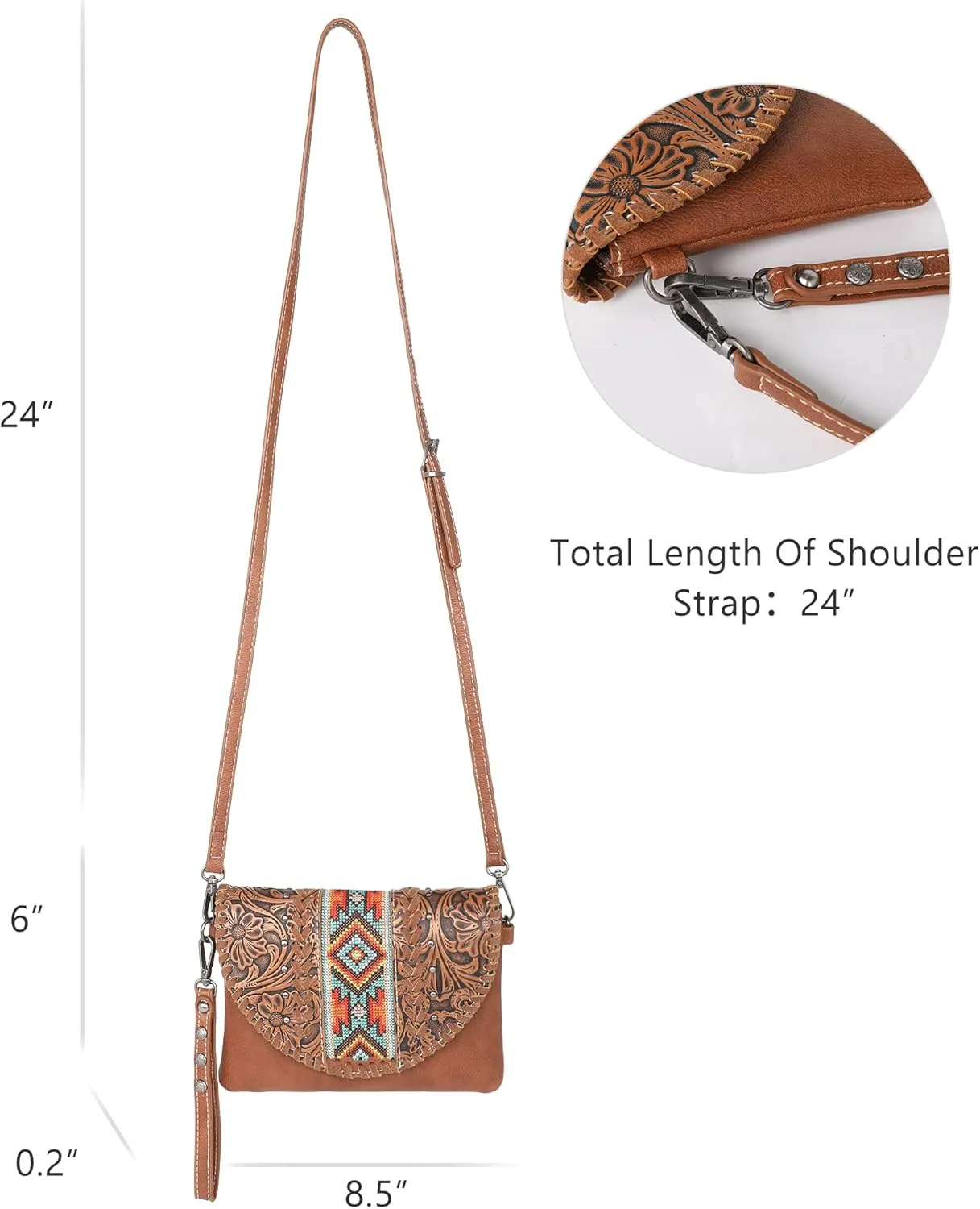 Montana West Crossbody Bags for Women Western Clutch Purses Cross Body Bag with Removable Strap