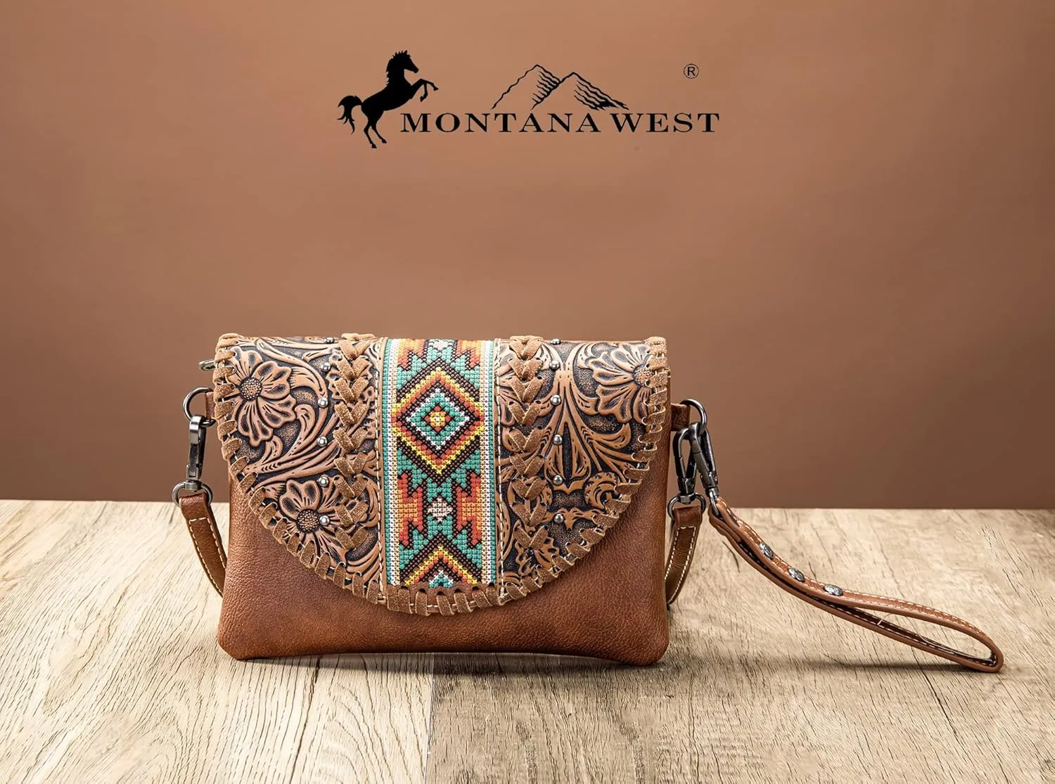 Montana West Crossbody Bags for Women Western Clutch Purses Cross Body Bag with Removable Strap