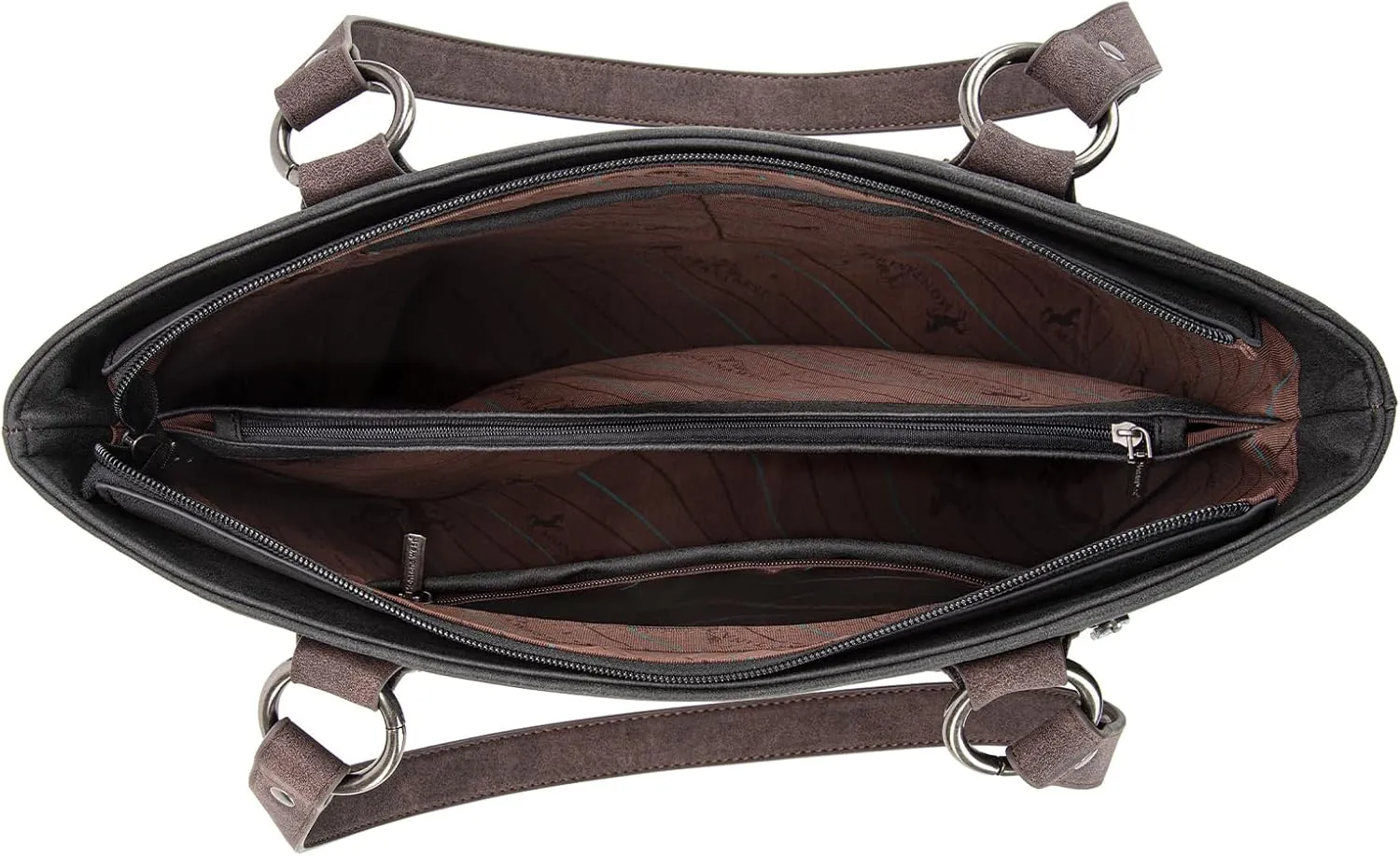 Montana West Western Two-Tone Large Tote Bag for Women Vintage Top Handle Ladies Shoulder Bags
