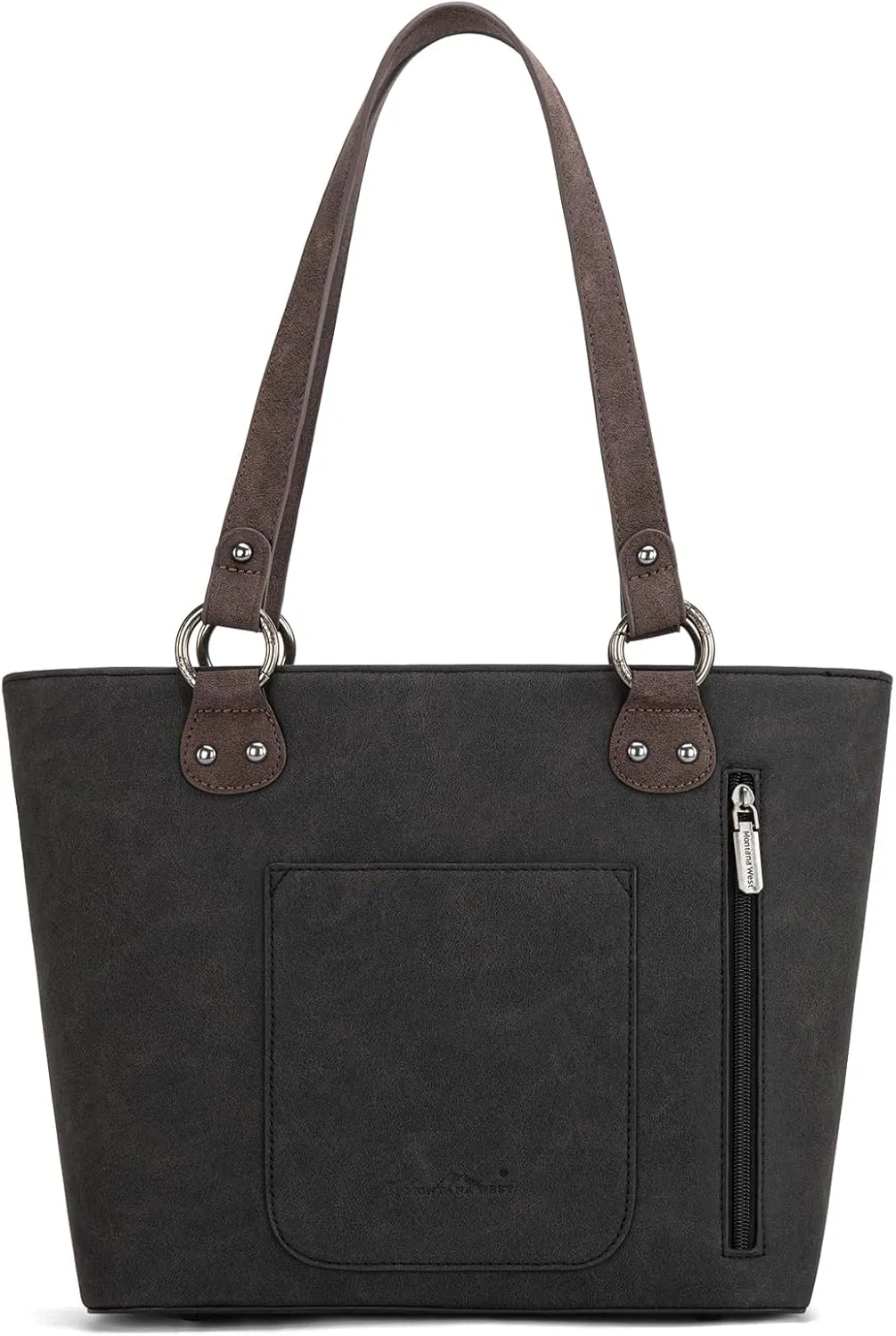 Montana West Western Two-Tone Large Tote Bag for Women Vintage Top Handle Ladies Shoulder Bags