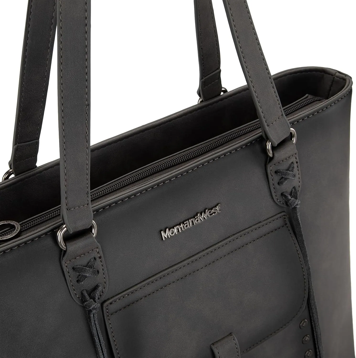 Montana West Western Two-Tone Large Tote Bag for Women Vintage Top Handle Ladies Shoulder Bags