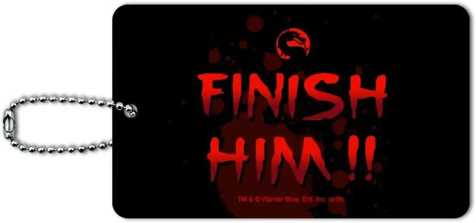 Mortal Kombat Klassic Finish Him Luggage Card Suitcase Carry-On ID Tag