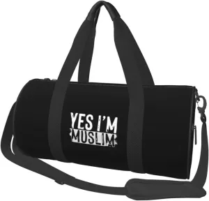 Muslim Islam Arabic Islamic Religious Allah God Be Convertible Garment Bag with Shoulder Strap, Carry on Garment Duffel Bag for Men Women - Rolling Foldable for Travel Luggage Bags (Black)