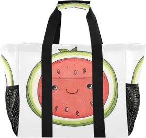 Nander Cute Watermelon Reusable Grocery Bags,Large Grocery Tote Bag Water Resistant Shopping Bags Foldable Grocery Bag for Clothes,Shoes and Picnic
