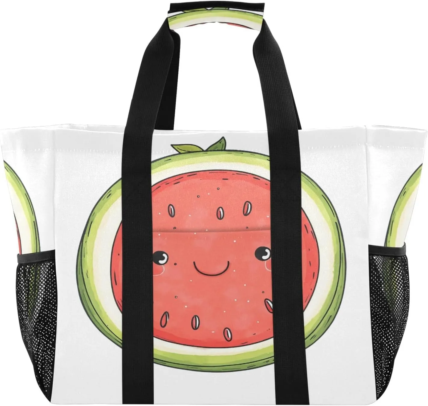 Nander Cute Watermelon Reusable Grocery Bags,Large Grocery Tote Bag Water Resistant Shopping Bags Foldable Grocery Bag for Clothes,Shoes and Picnic