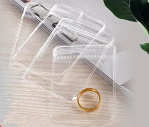 NATX 100pcs Clear PVC Transparent Zip Lock Jewelry Bag Small Size Dust Proof Airtight Pouch Plastic Zipper Self Seal Packing Organizer Storage Bags for Rings Earrings Bracelet (3.1x4.7in)