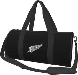 New Zealand Maori Fern Convertible Garment Bag with Shoulder Strap, Carry on Garment Duffel Bag for Men Women - Rolling Foldable for Travel Luggage Bags (Black)