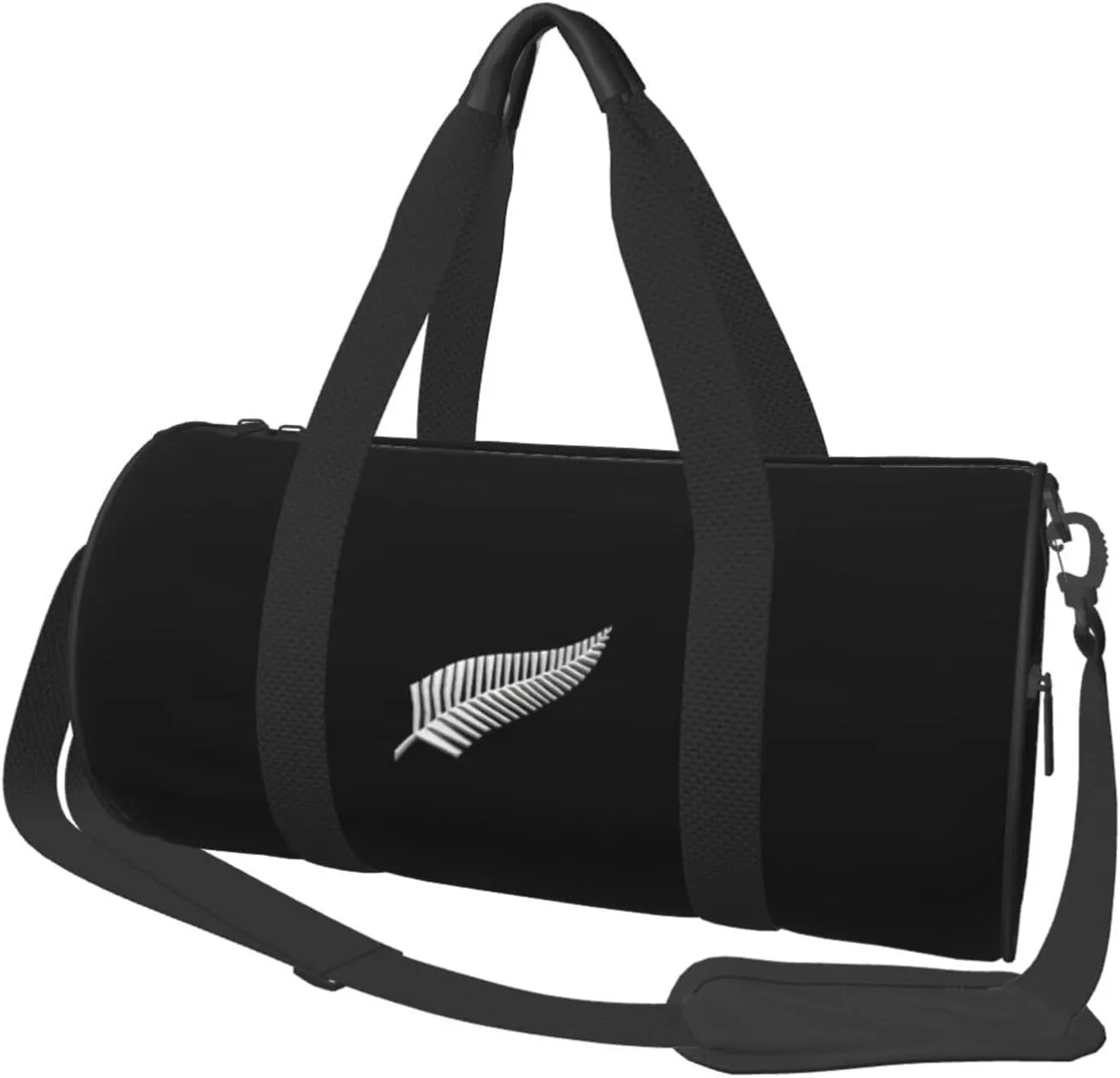 New Zealand Maori Fern Convertible Garment Bag with Shoulder Strap, Carry on Garment Duffel Bag for Men Women - Rolling Foldable for Travel Luggage Bags (Black)