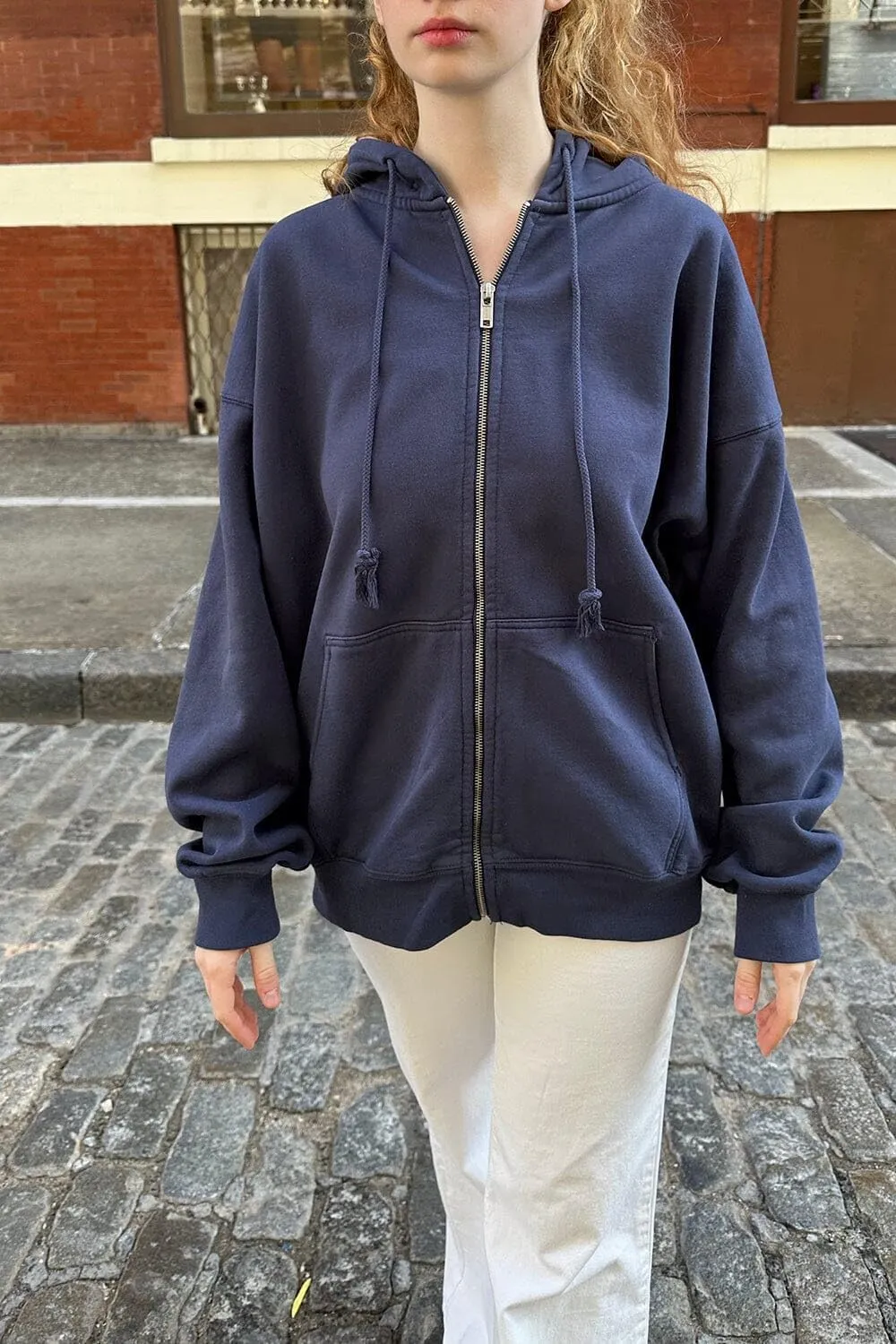 NUFIWI Women's Oversized Zip Up Hoodie Loose Long Sleeve Hooded Sweatshirt with Pockets Casual Jacket Preppy Streetwear