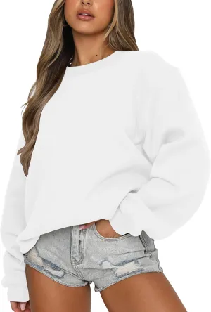 Orchidays Women's Casual Crewneck Sweatshirt Long Sleeve Loose Fitting Pullovers Fall Tops
