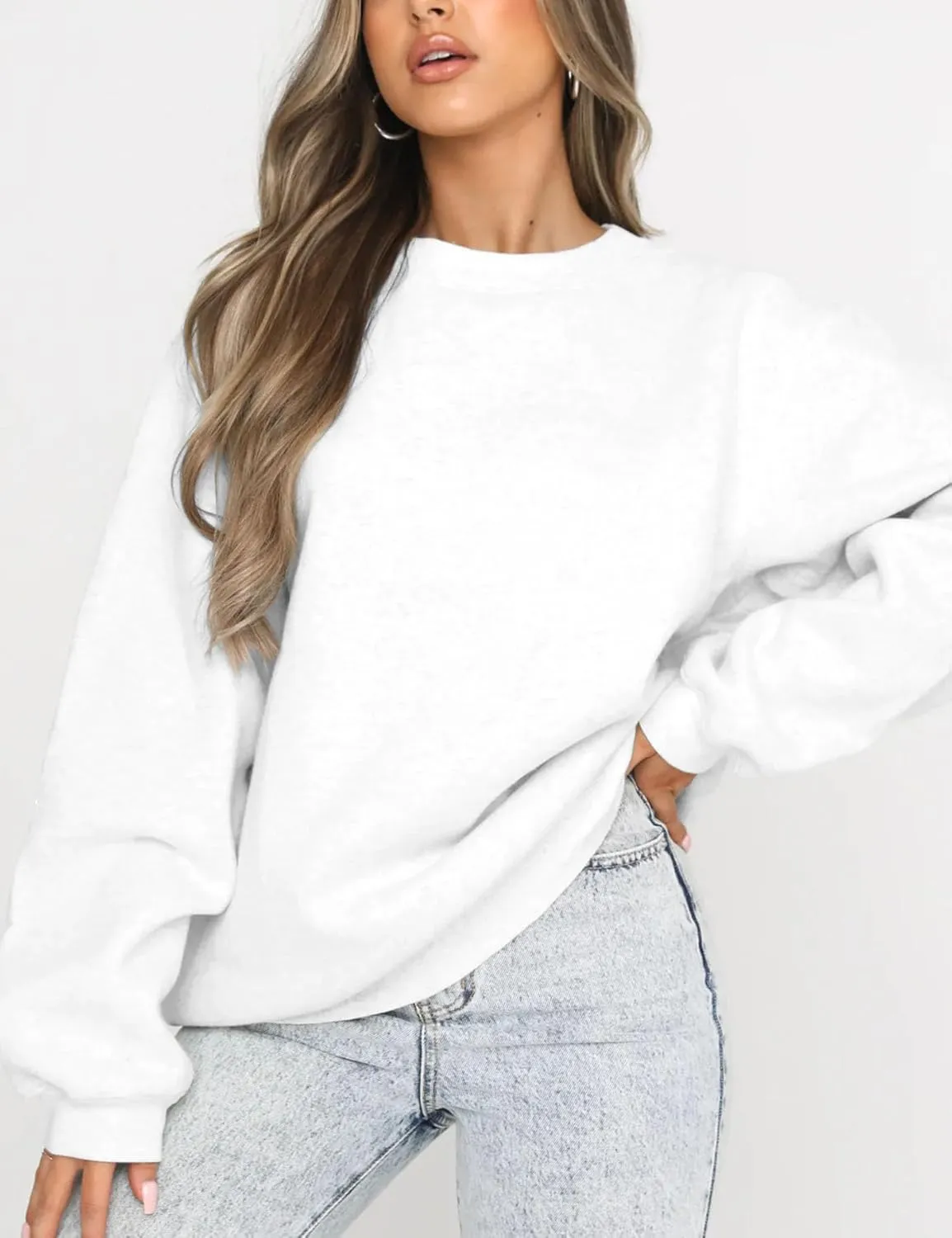 Orchidays Women's Casual Crewneck Sweatshirt Long Sleeve Loose Fitting Pullovers Fall Tops