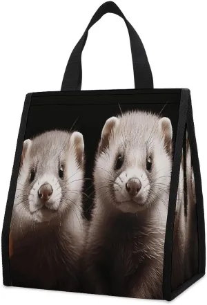 Outdoor Cooler Bags, Ferrets Printed Cooler Bag, Insulated Tote Bag, Grocery Tote Bag