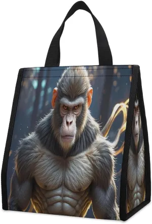 Outdoor Cooler Bags, Invincible Monkey Printed Cooler Bag, Insulated Tote Bag, Grocery Tote Bag