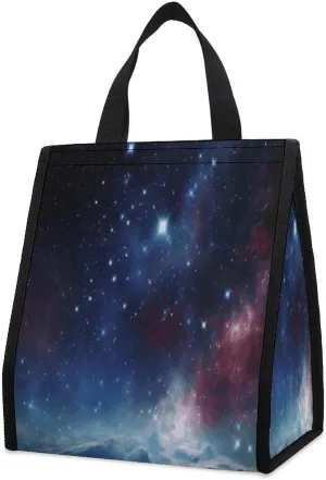 Outdoor Cooler Bags, Night Sky Outer Space Printed Cooler Bag, Insulated Tote Bag, Grocery Tote Bag