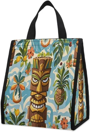 Outdoor Cooler Bags, Vintage Pattern Printed Cooler Bag, Insulated Tote Bag, Grocery Tote Bag