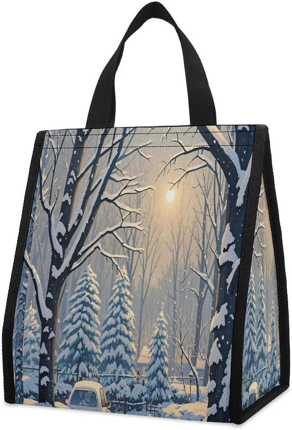 Outdoor Cooler Bags, Winter Printed Cooler Bag, Insulated Tote Bag, Grocery Tote Bag