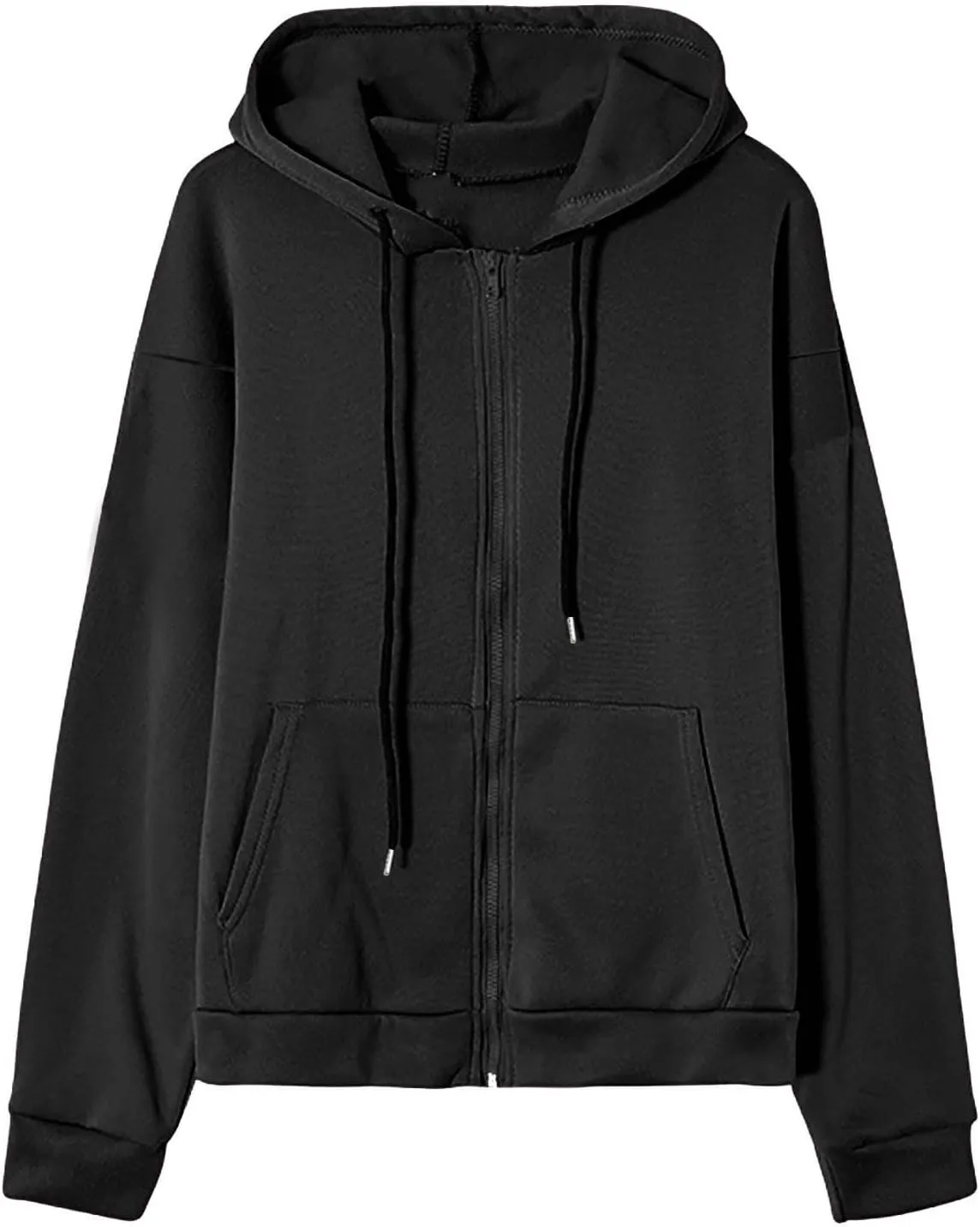 Oversized Zip Up Hoodies for Women Casual Drawstring Teen Girl Y2K Sweatshirts Long Sleeve Fall Jackets With Pockets