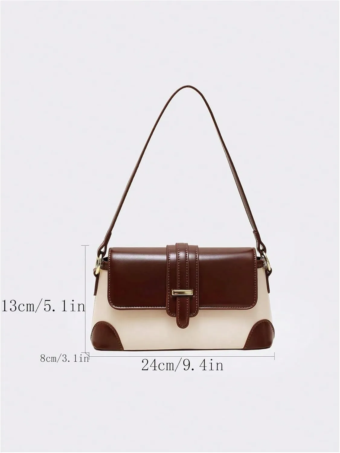 OYOANGLE Women's Color Block Shoulder Bag Small Flap Purse Handbags Top Handle Underarm Bags Satchel Bags