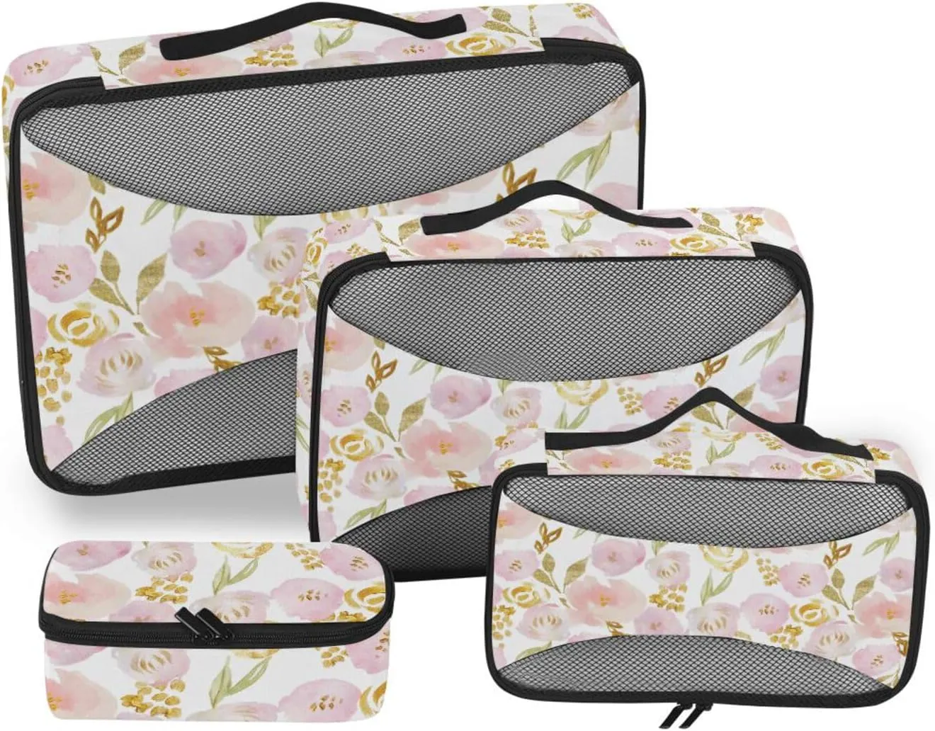 Packing Cubes for Suitcases Set of 4 Suitcase Organizer Travel Cubes for Luggage Pqcking Cubes Watercolor Flowers