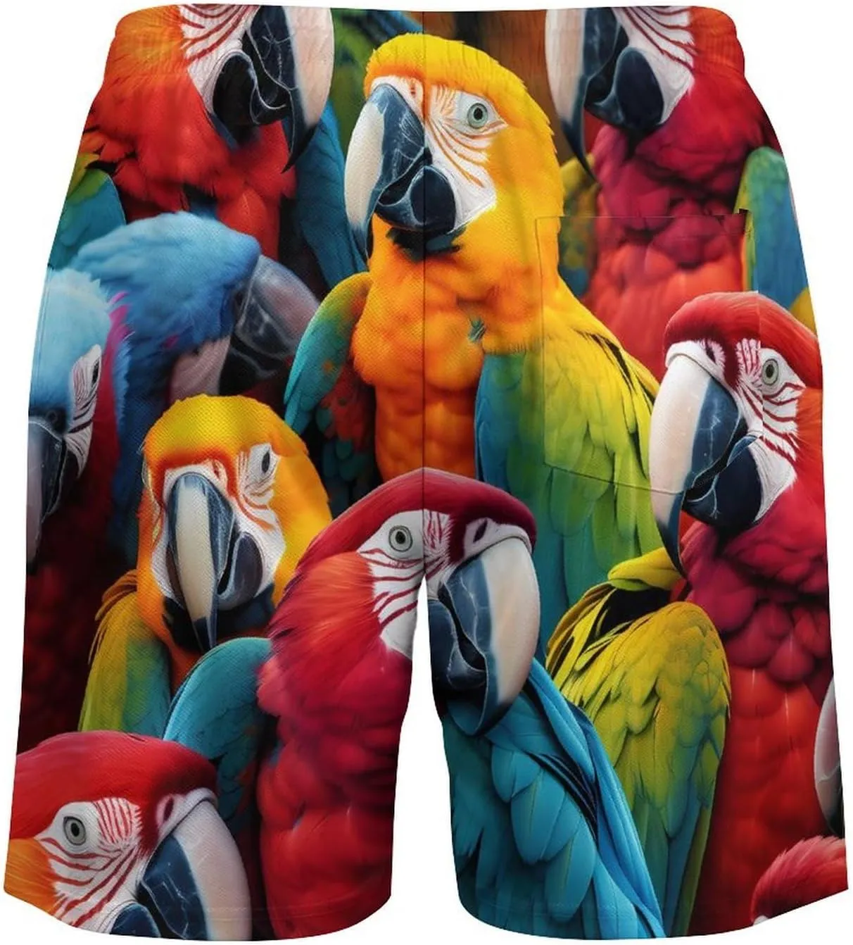 Parrots Birds Men's Swim Trunks with Compression Liner Beach Swimming Shorts with Drawstring and Pockets