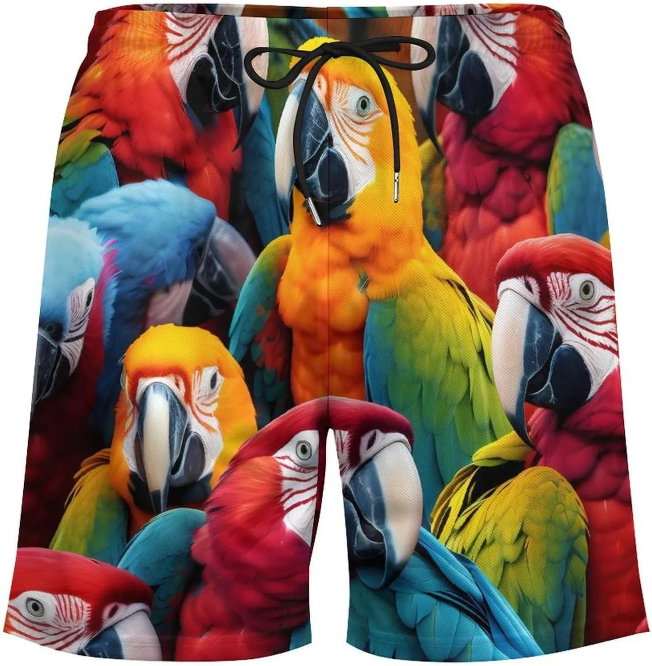 Parrots Birds Men's Swim Trunks with Compression Liner Beach Swimming Shorts with Drawstring and Pockets