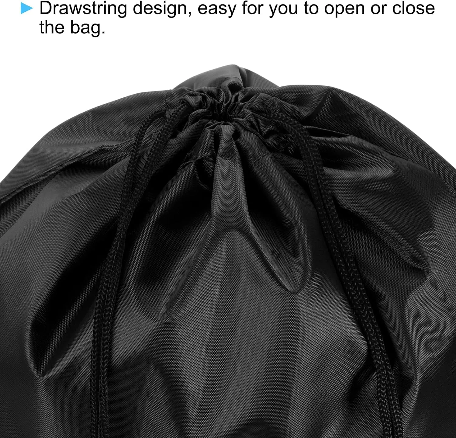 PATIKIL 42x34cm Nylon Drawstring Bag, 10 Pack Storage Bulk Cinch Backpack Sack for Gym Sports Outdoor Traveling, Black