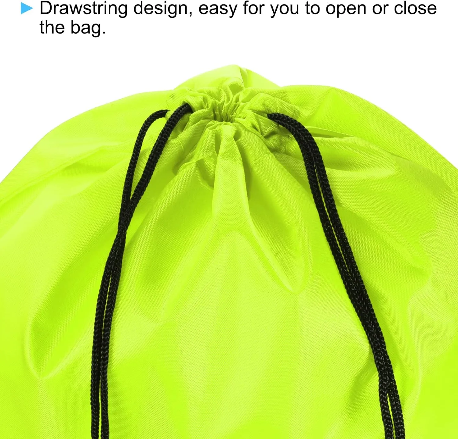 PATIKIL 42x34cm Nylon Drawstring Bag, 10 Pack Storage Bulk Cinch Backpack Sack for Gym Sports Outdoor Traveling, Fluorescent Green