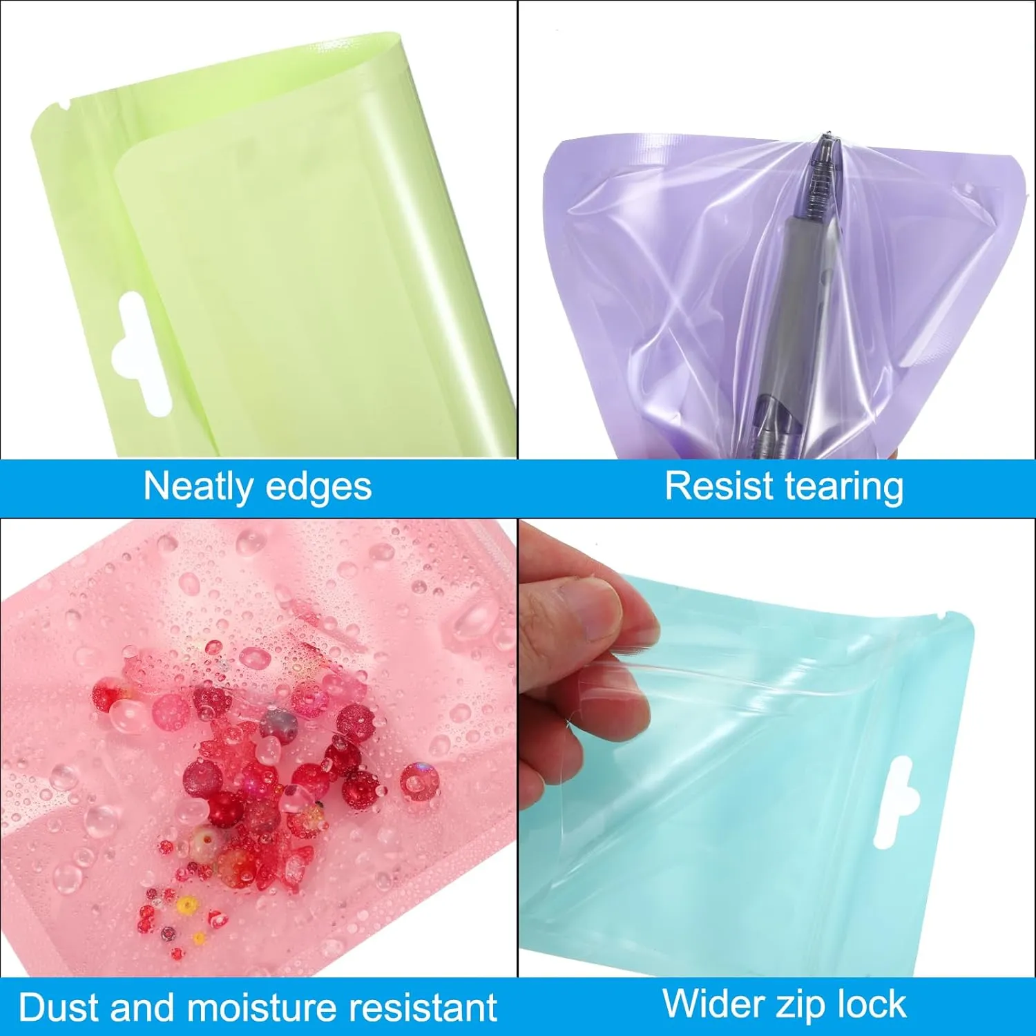 PATIKIL Jewelry Anti Oxidation Bag, 100 Pcs PVC Jewelry Anti Tarnish Storage Zipper Bags for Packaging Jewelry, Earrings, Rings, Necklaces, 4 x 6 Inch, Green