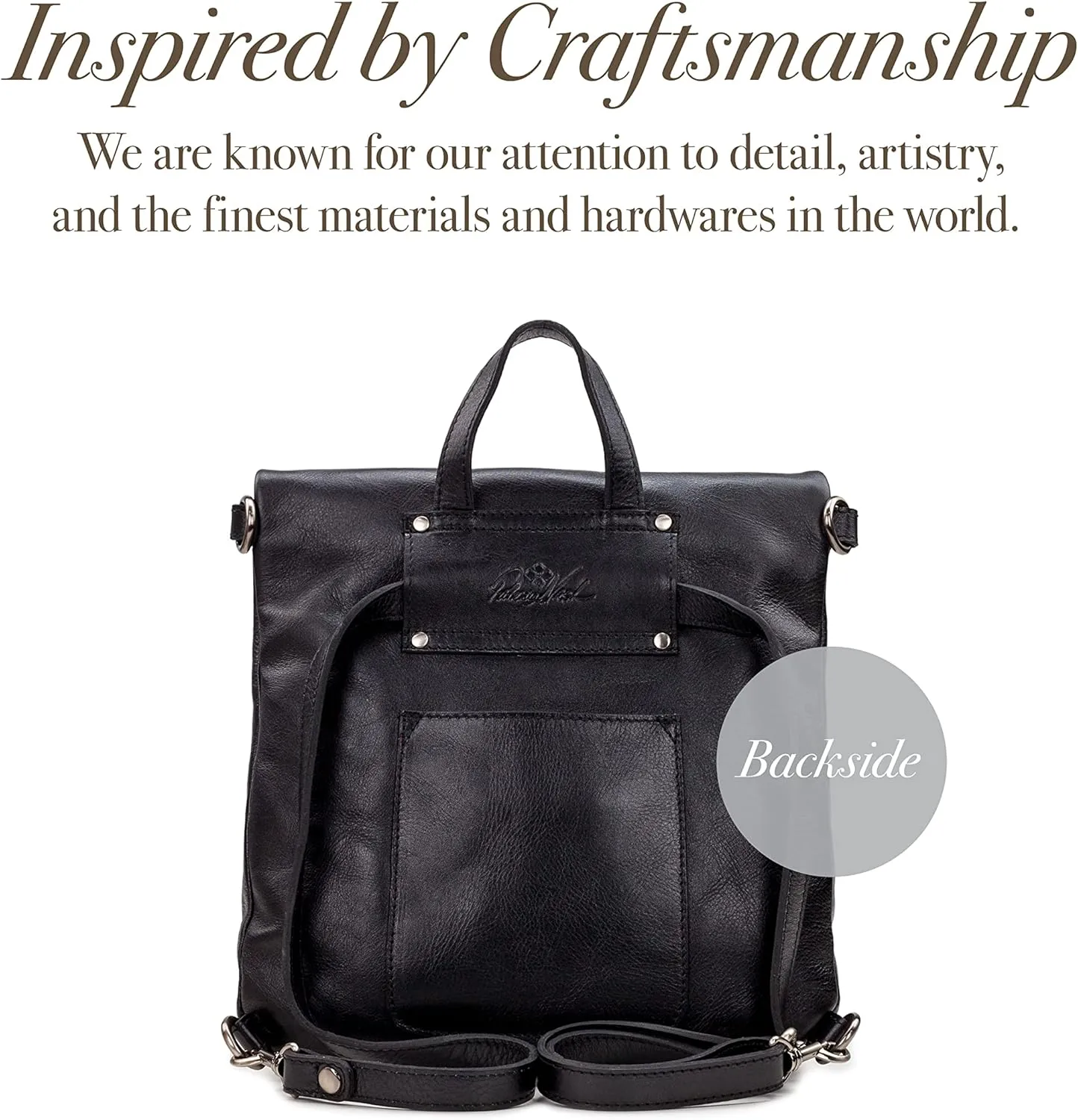 Patricia Nash Luzille 100% Full Grain Leather Backpack for Women - Convertible Backpack Tote - Genuine Leather BackPack Purse/Crossbody, Black O/S