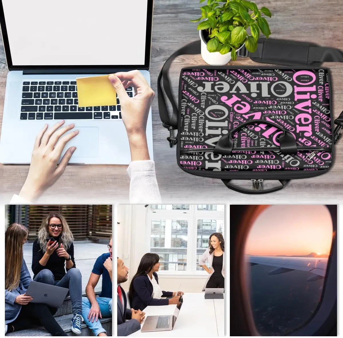 Personalized Laptop Bag Case Briefcases for Men Women, Computer Cases for Laptops, Tablet Shoulder Bag Carrying Case