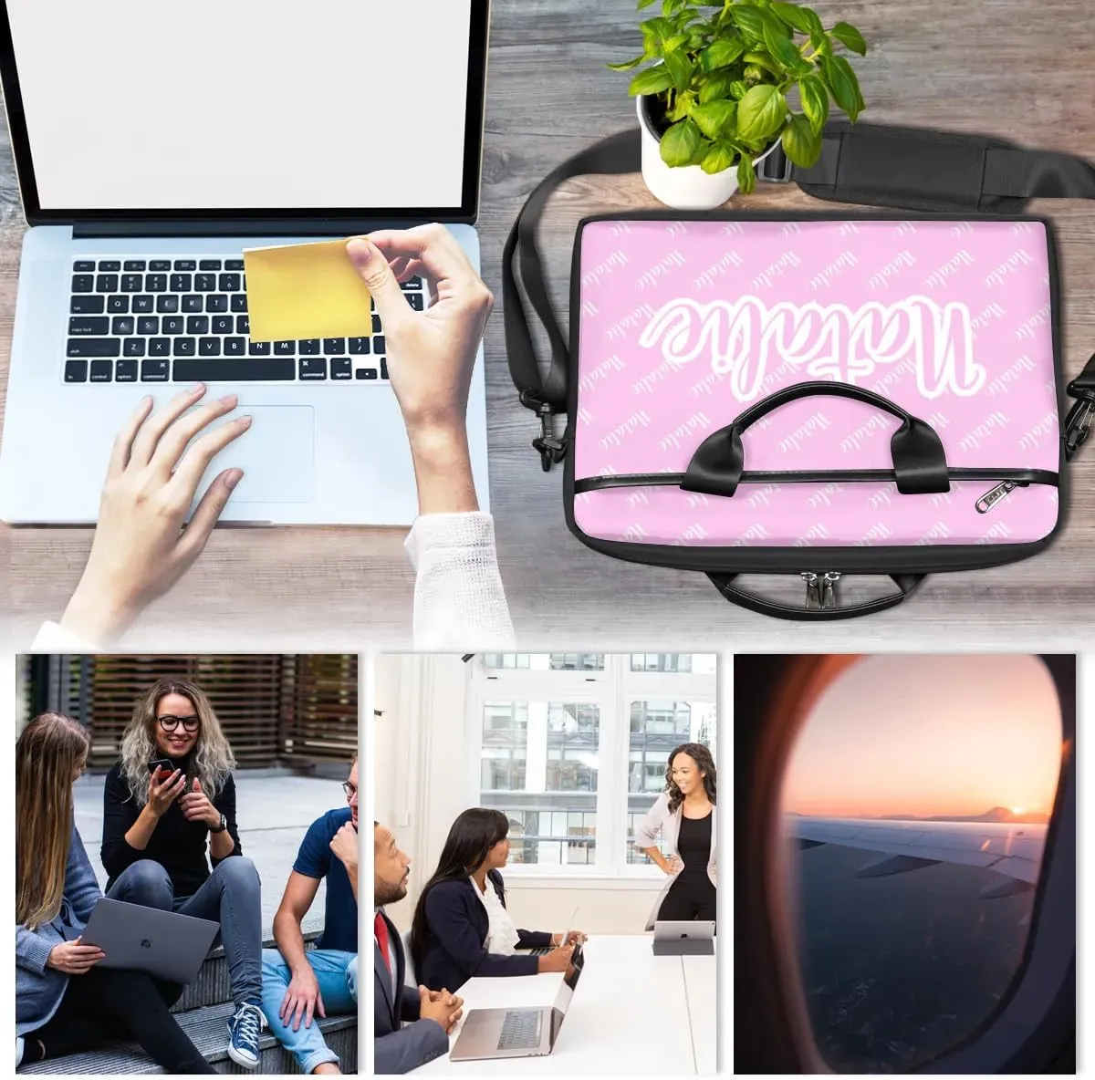 Personalized Name Laptop Bag Case Briefcases for Man Woman, Custom Computer Cases for Laptops, Tablet Shoulder Bag