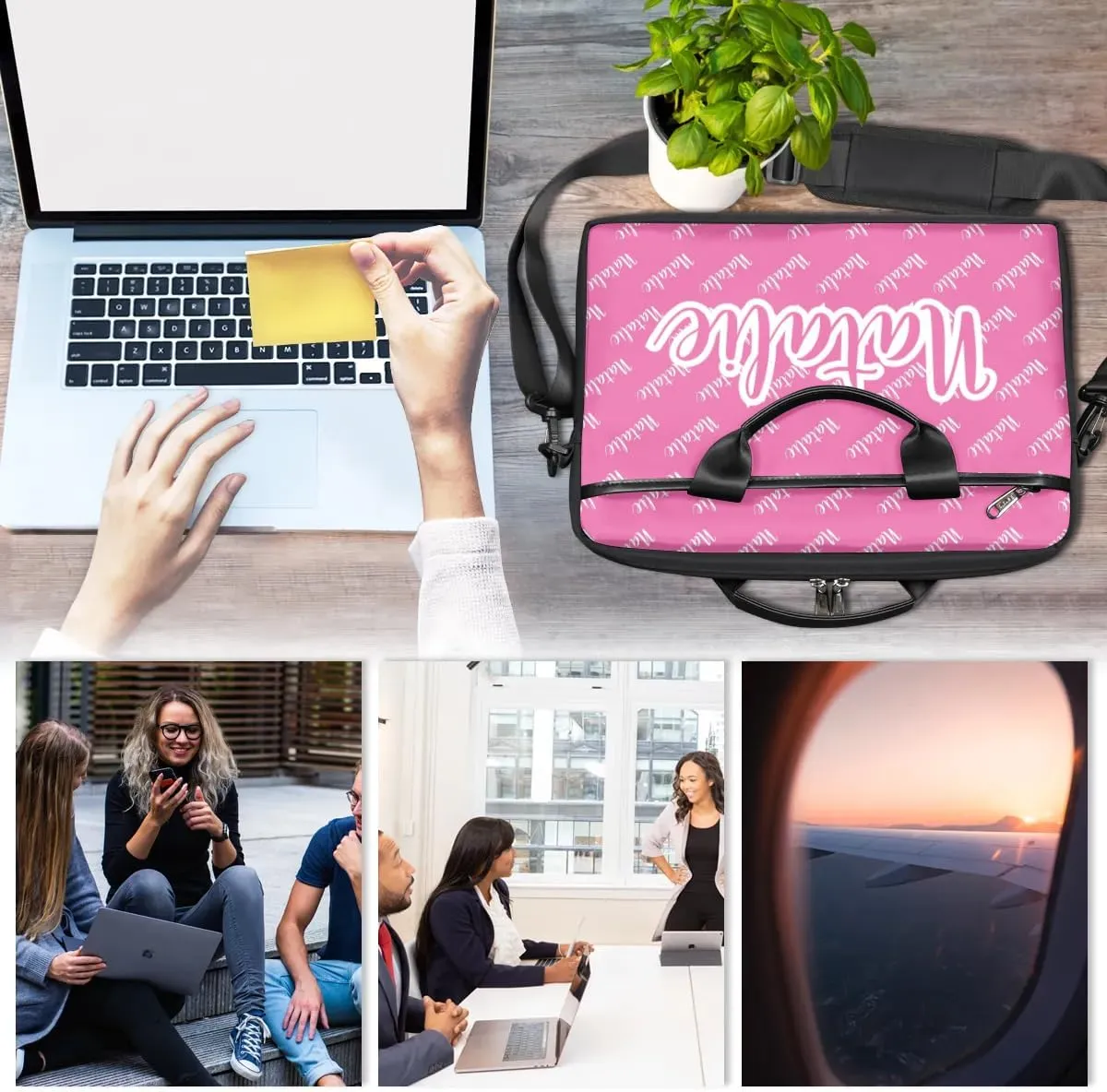 Personalized Name Laptop Bag Case Briefcases for Man Woman, Custom Computer Cases for Laptops, Tablet Shoulder Bag
