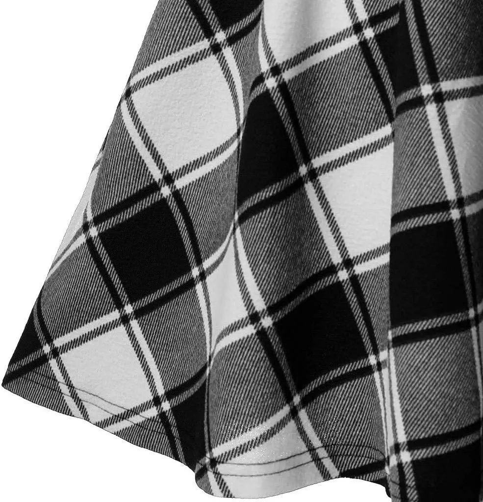 Plaid Pleated Skirt for Girls Women's Sexy High Waisted A-line Mini Skirts Tartan Skater Frenulum Short Skirt Dress