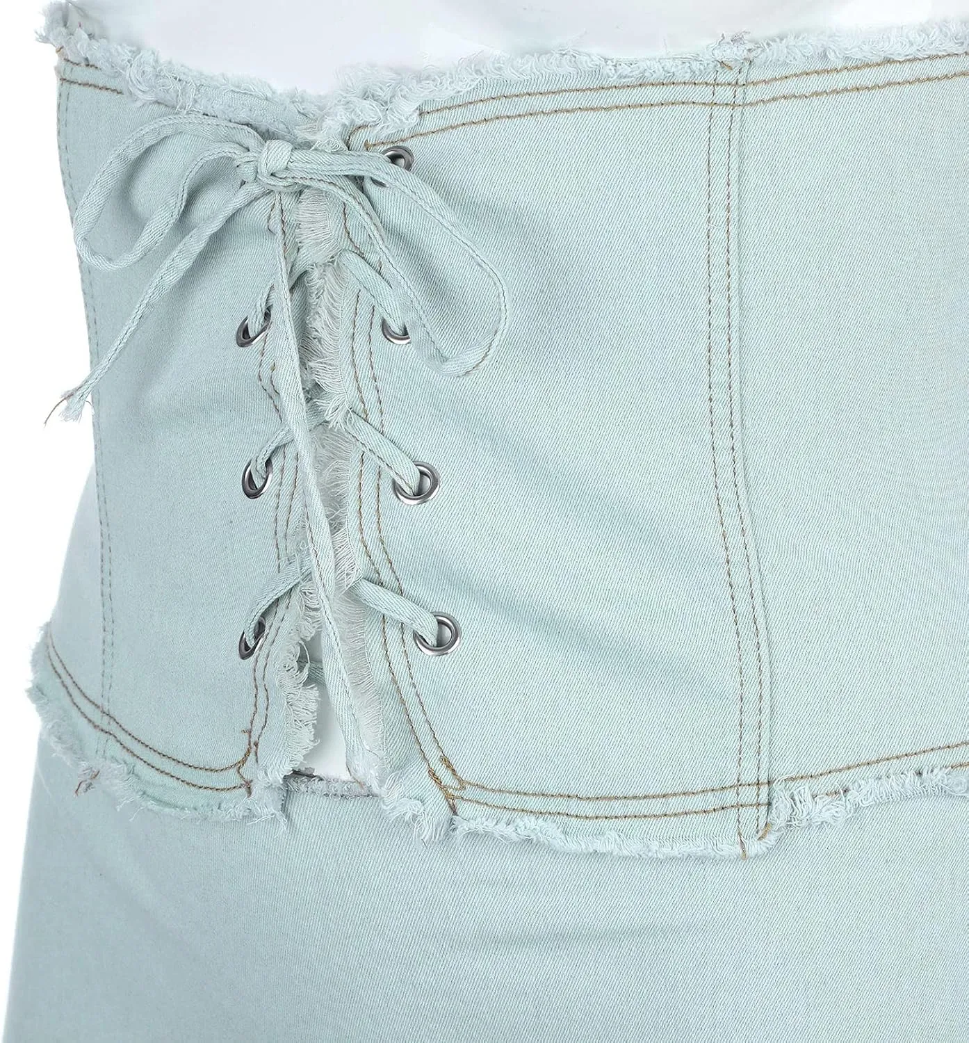 Pleated Tennis Skirts for Women Women's Skirt Bodycon Denim Mini Skirt High Waisted Jean Skirts Fringed Frayed