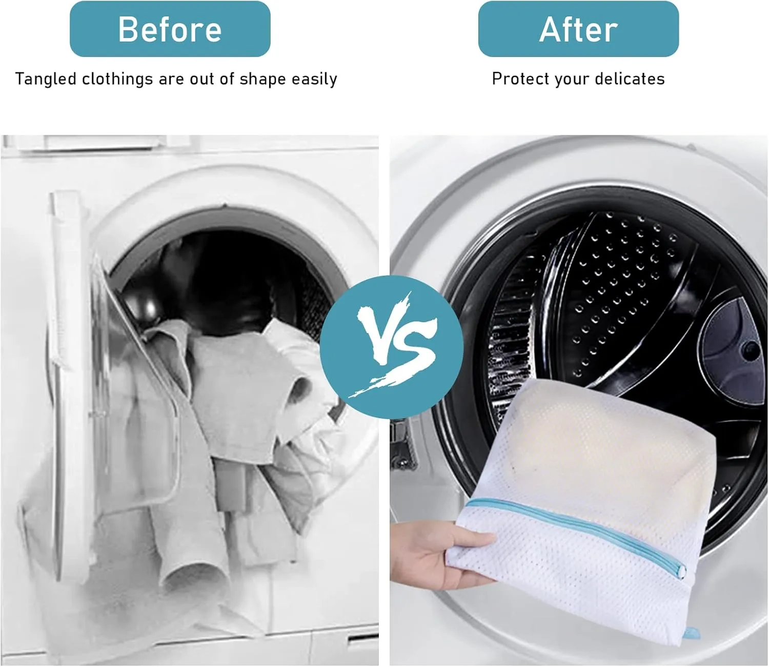 Polecasa Premium 125g Diamond Mesh Laundry Bags with Sturdy Zipper for Delicates - 3 Pack Durable Laundry Wash Bags - Protect Clothes in Washing Machine - 1 Large, 1 Medium, 1 Small