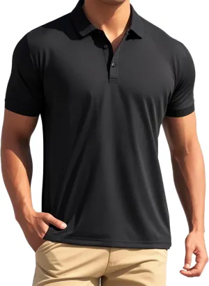 Polo Shirts Short Sleeve Polo Tees Slim Fit Solid Stretch Golf Shirt