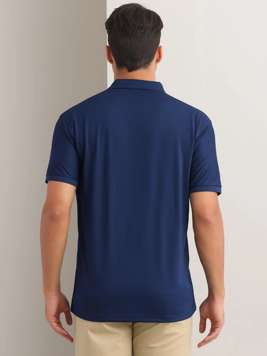 Polo Shirts Short Sleeve Polo Tees Slim Fit Solid Stretch Golf Shirt
