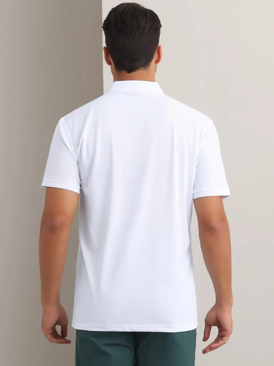 Polo Shirts Short Sleeve Polo Tees Slim Fit Solid Stretch Golf Shirt