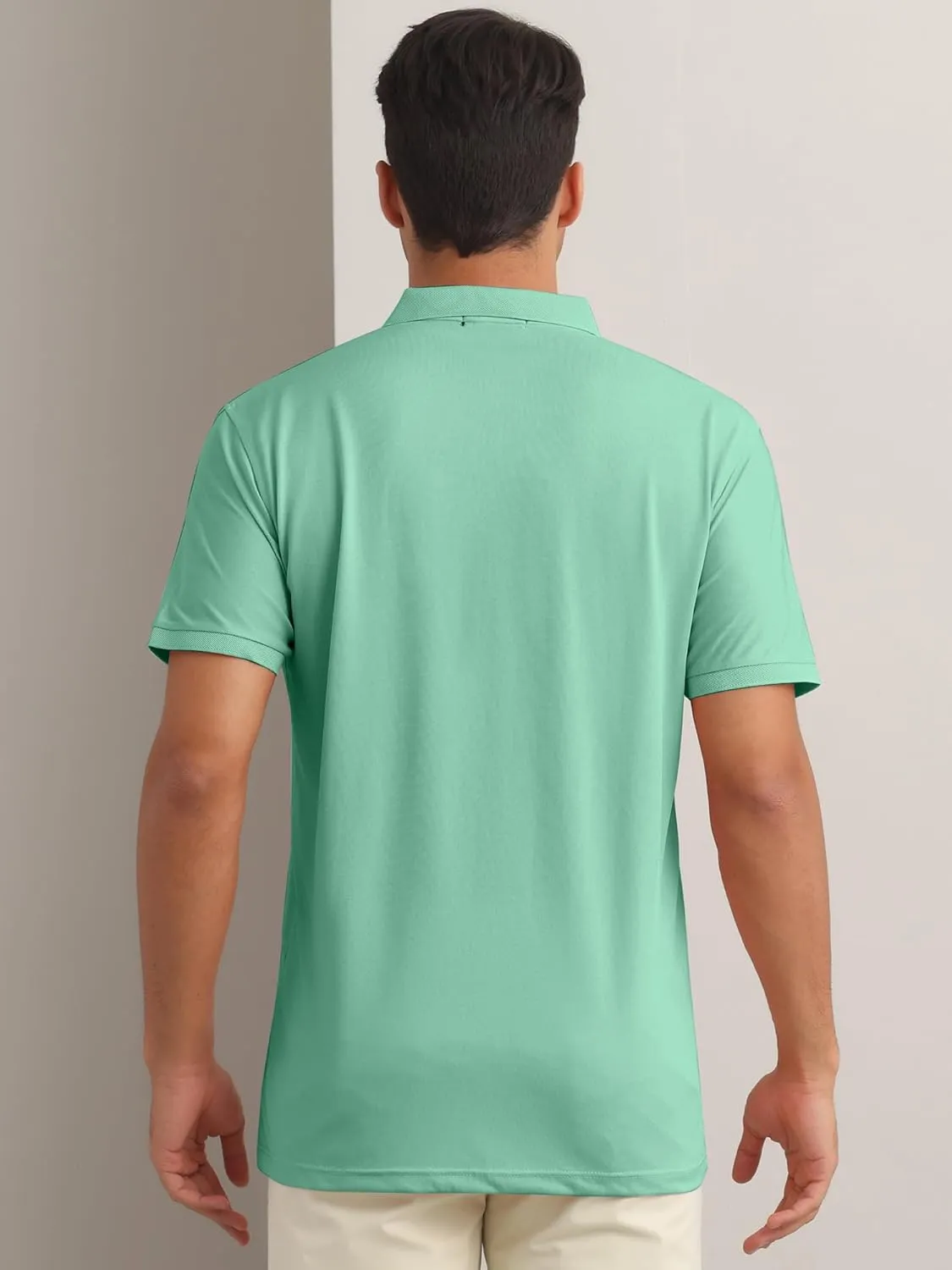 Polo Shirts Short Sleeve Polo Tees Slim Fit Solid Stretch Golf Shirt