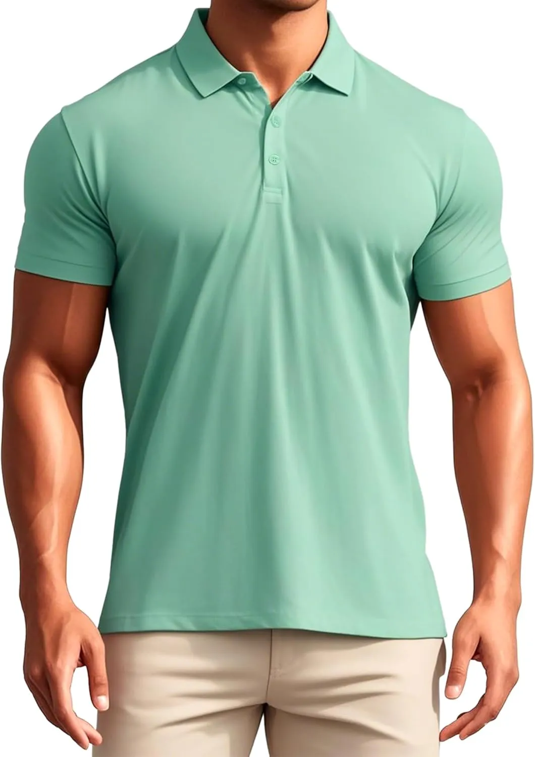 Polo Shirts Short Sleeve Polo Tees Slim Fit Solid Stretch Golf Shirt
