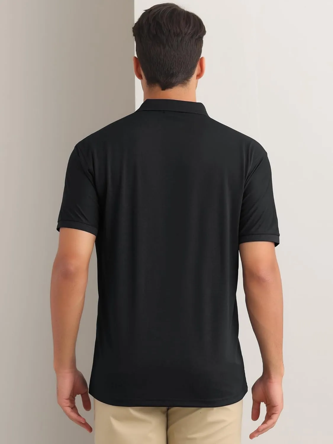Polo Shirts Short Sleeve Polo Tees Slim Fit Solid Stretch Golf Shirt