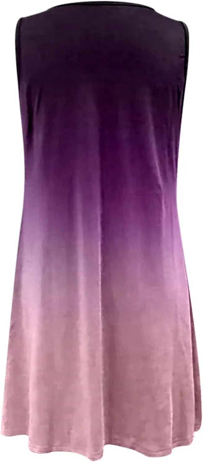 PTOLOCIF Summer Dresses for Trendy Boho Floral Print Cover Up Crew Neck Sleeveless Sundresses Size 16 Evening Gown
