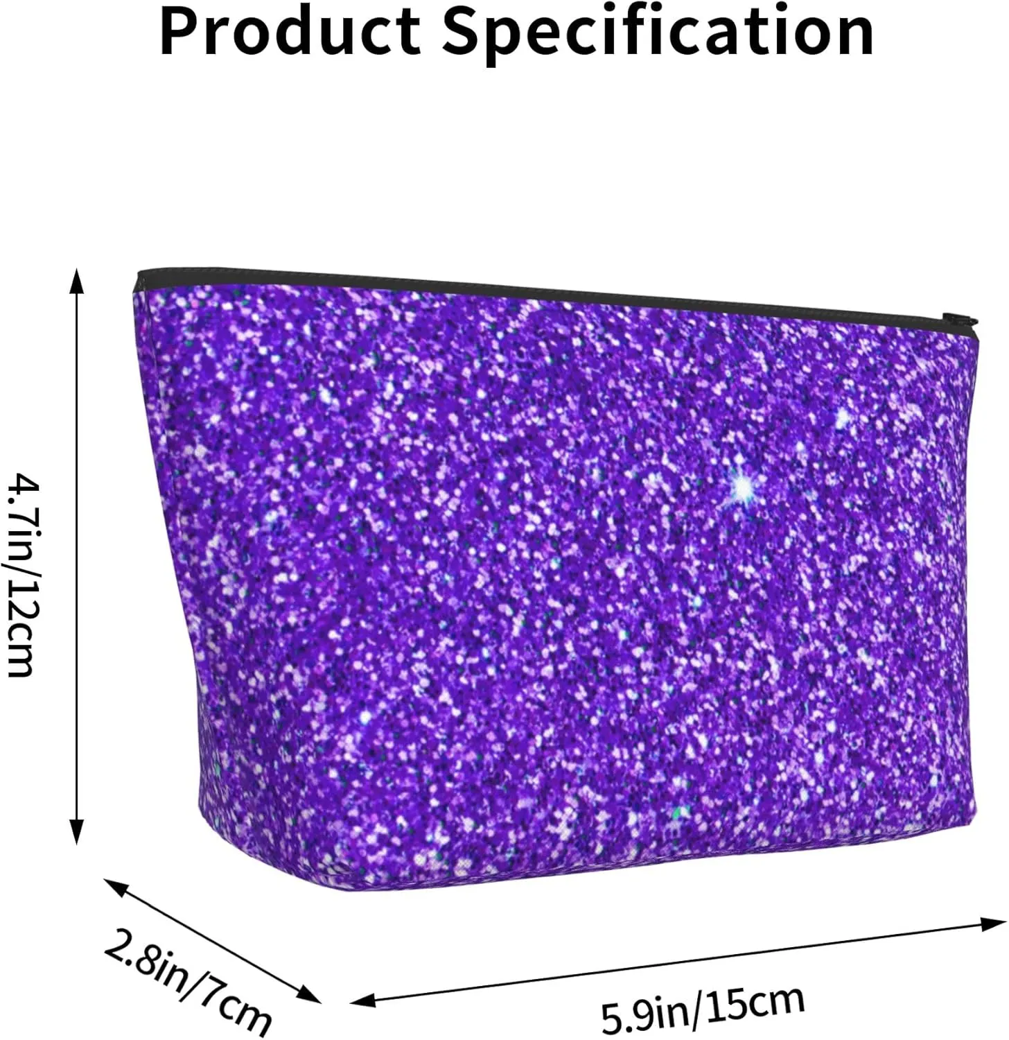 purple Glitter Sparkle texture Cosmetic Bags For Women Small Makeup Bag For Purse Travel Toiletry Bag Accessories Organizer Zipper Pouch Gift Idea