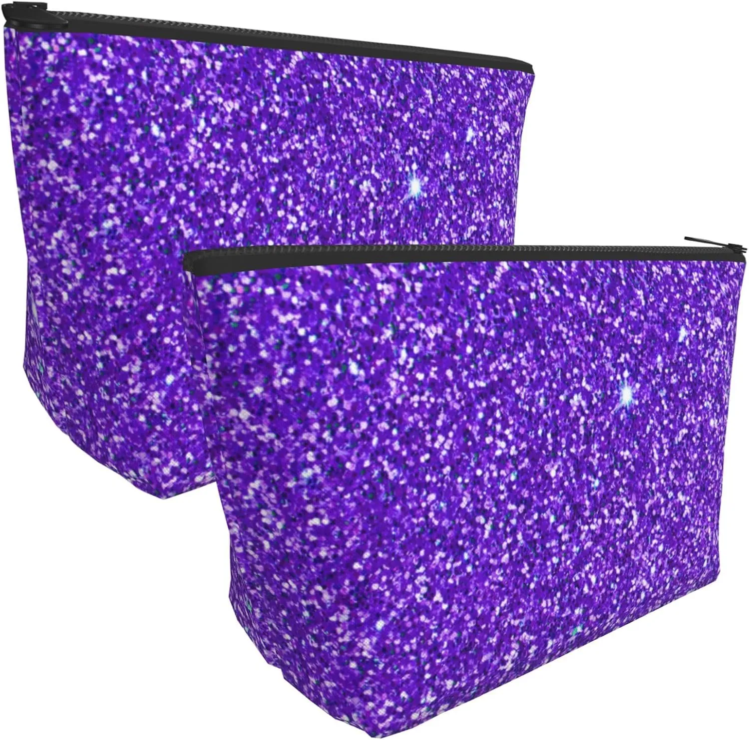 purple Glitter Sparkle texture Cosmetic Bags For Women Small Makeup Bag For Purse Travel Toiletry Bag Accessories Organizer Zipper Pouch Gift Idea