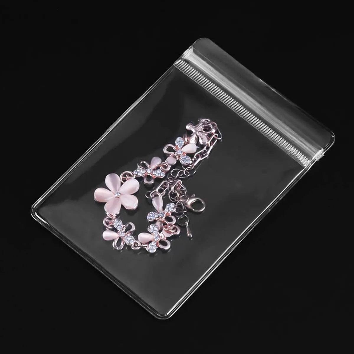 PVC Clear Jewelry Anti Oxidation Zipper Bags 100 PCS Antitarnish Jewelry Rings Earrings Packing Storage Pouch 2.8x4.3 INCH Transparent Jewellery Pouch Thick Airtight Storage SackClear)