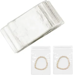 PVC Clear Jewelry Anti Oxidation Zipper Bags 100 PCS Antitarnish Jewelry Rings Earrings Packing Storage Pouch 2.8x4.3 INCH Transparent Jewellery Pouch Thick Airtight Storage SackClear)