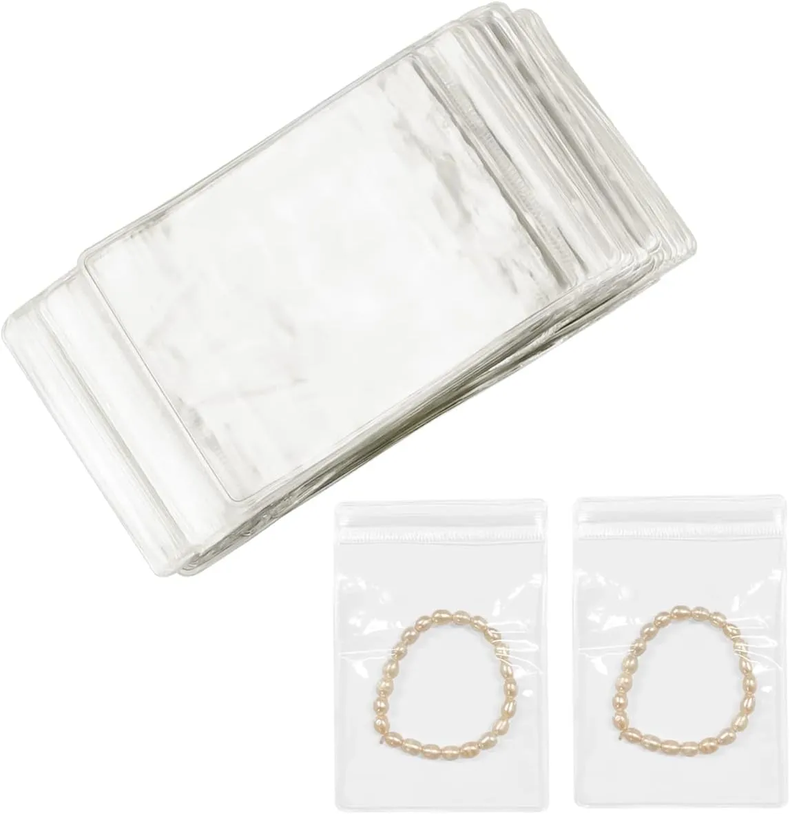 PVC Clear Jewelry Anti Oxidation Zipper Bags 100 PCS Antitarnish Jewelry Rings Earrings Packing Storage Pouch 2.8x4.3 INCH Transparent Jewellery Pouch Thick Airtight Storage SackClear)